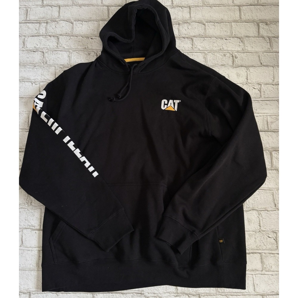 Caterpillar CAT 3XL Men's Trademark Banner Hooded Sweatshirt  | NWT Black